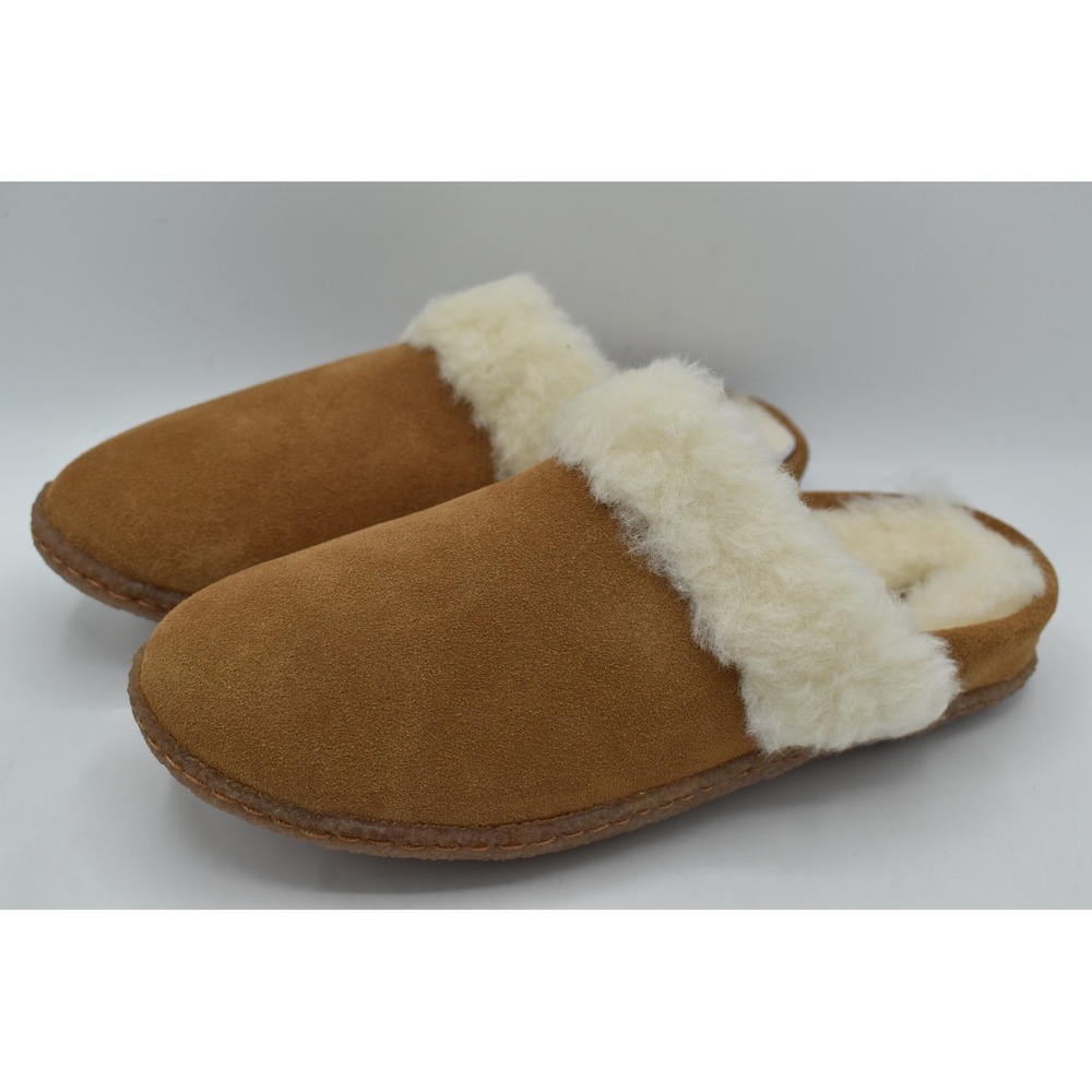 Sorel Women 8 Nakiska II Brown Suede Faux Shearling Lined Slides Slippers Shoes - Picture 2 of 12